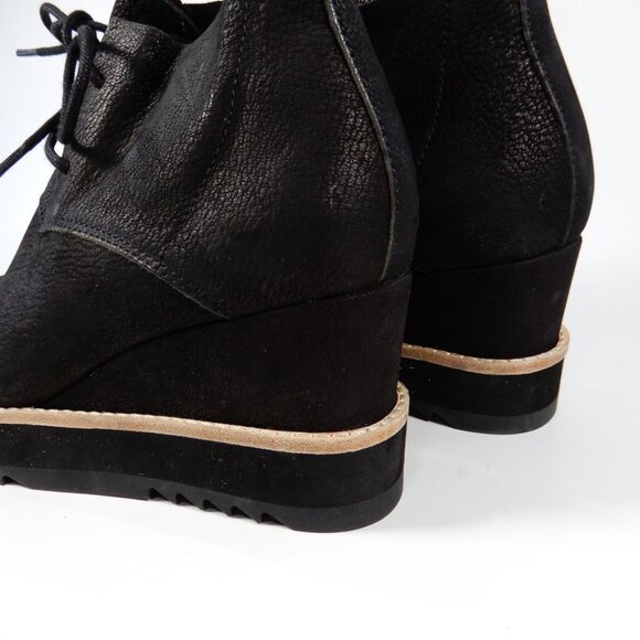EILEEN FISHER Capa Wedge Boots Booties Size 6 Black Nubuck Leather NEW $265 - Picture 12 of 12